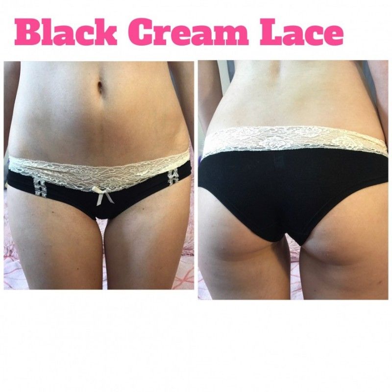 Black Cream Lace Panties