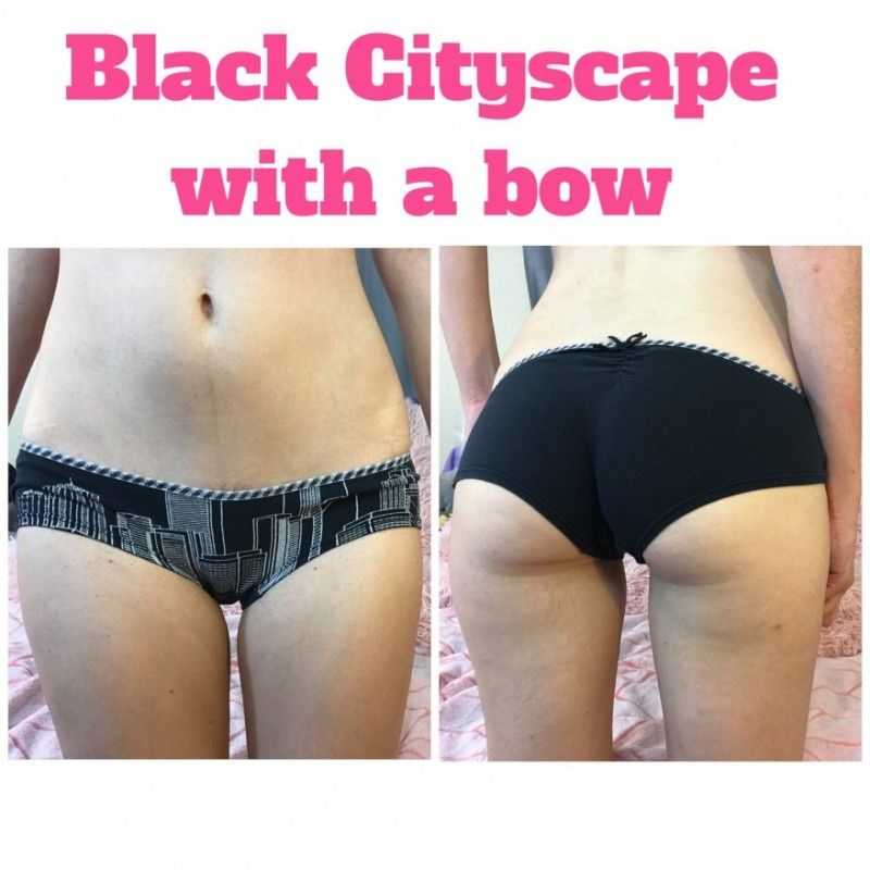 Black Cityscape with a bow