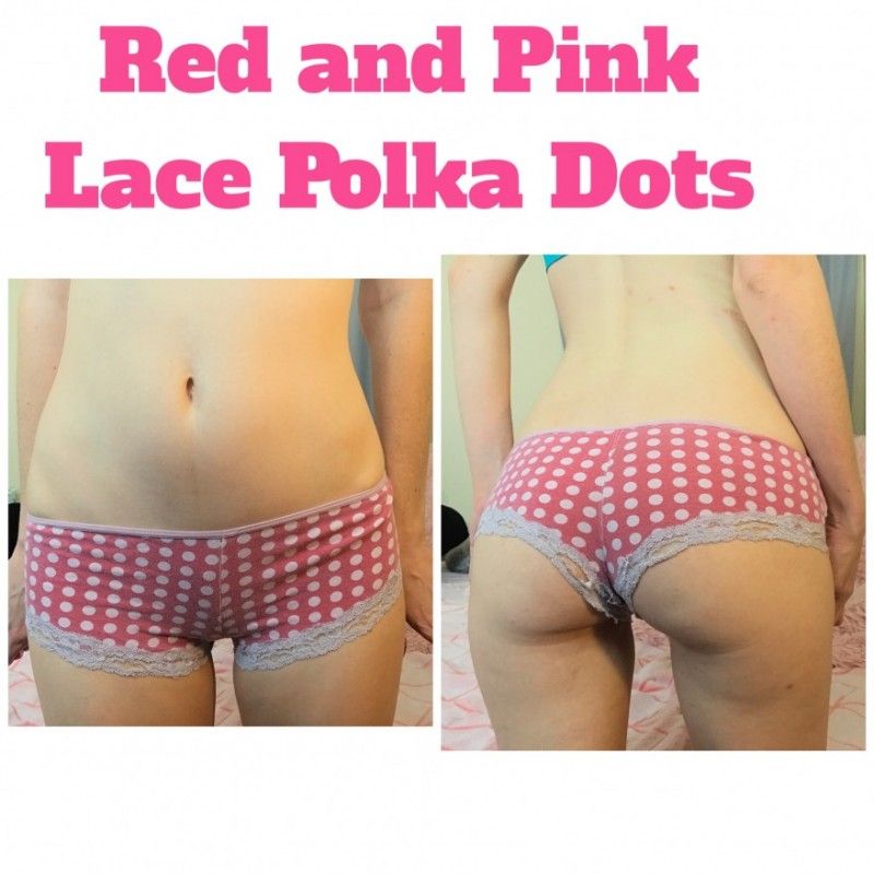 Red and Pink Lace Polka Dot Panties