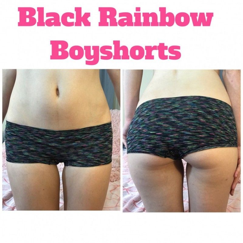 Black Rainbow Boyshorts Panties