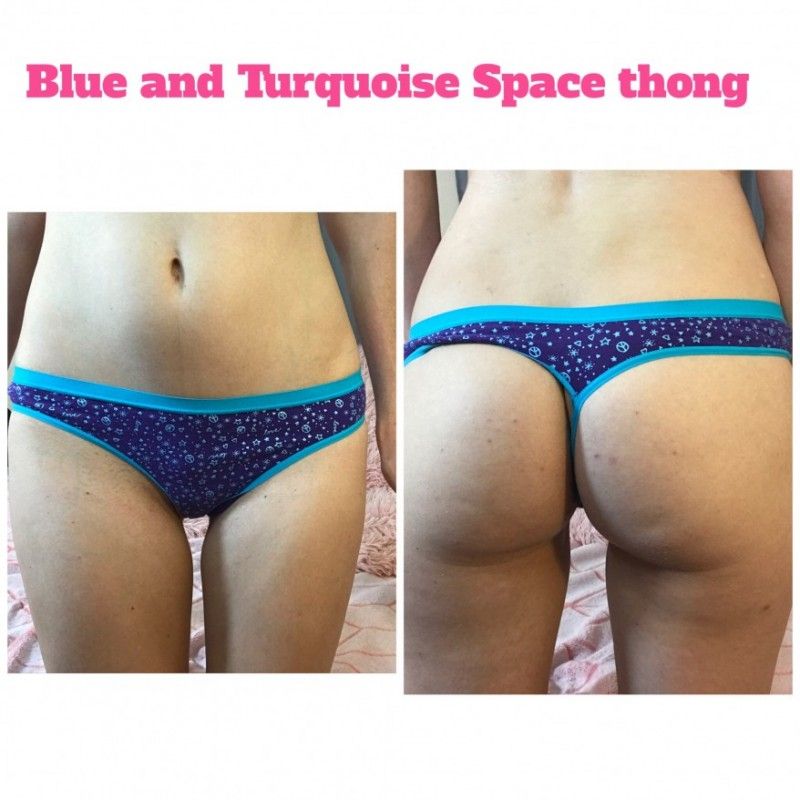 Blue Turqoise Space Thong