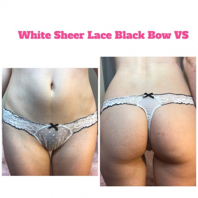 White Sheer Black Bow  Victoria Secret