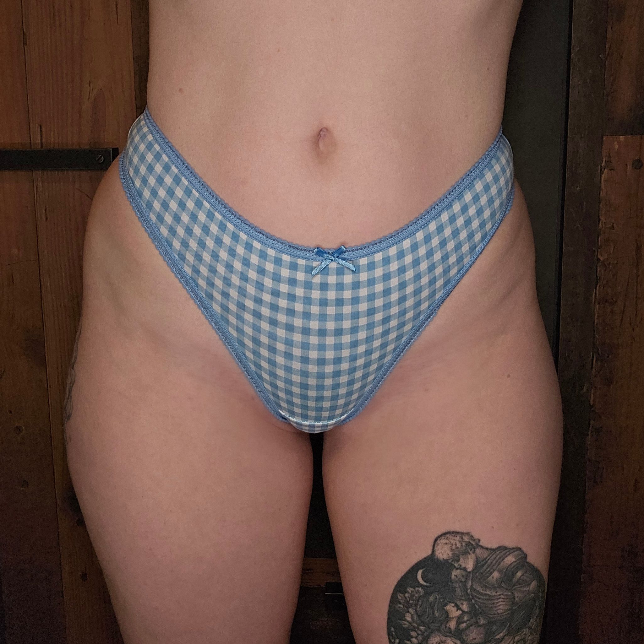 Cute Blue Gingham Thong