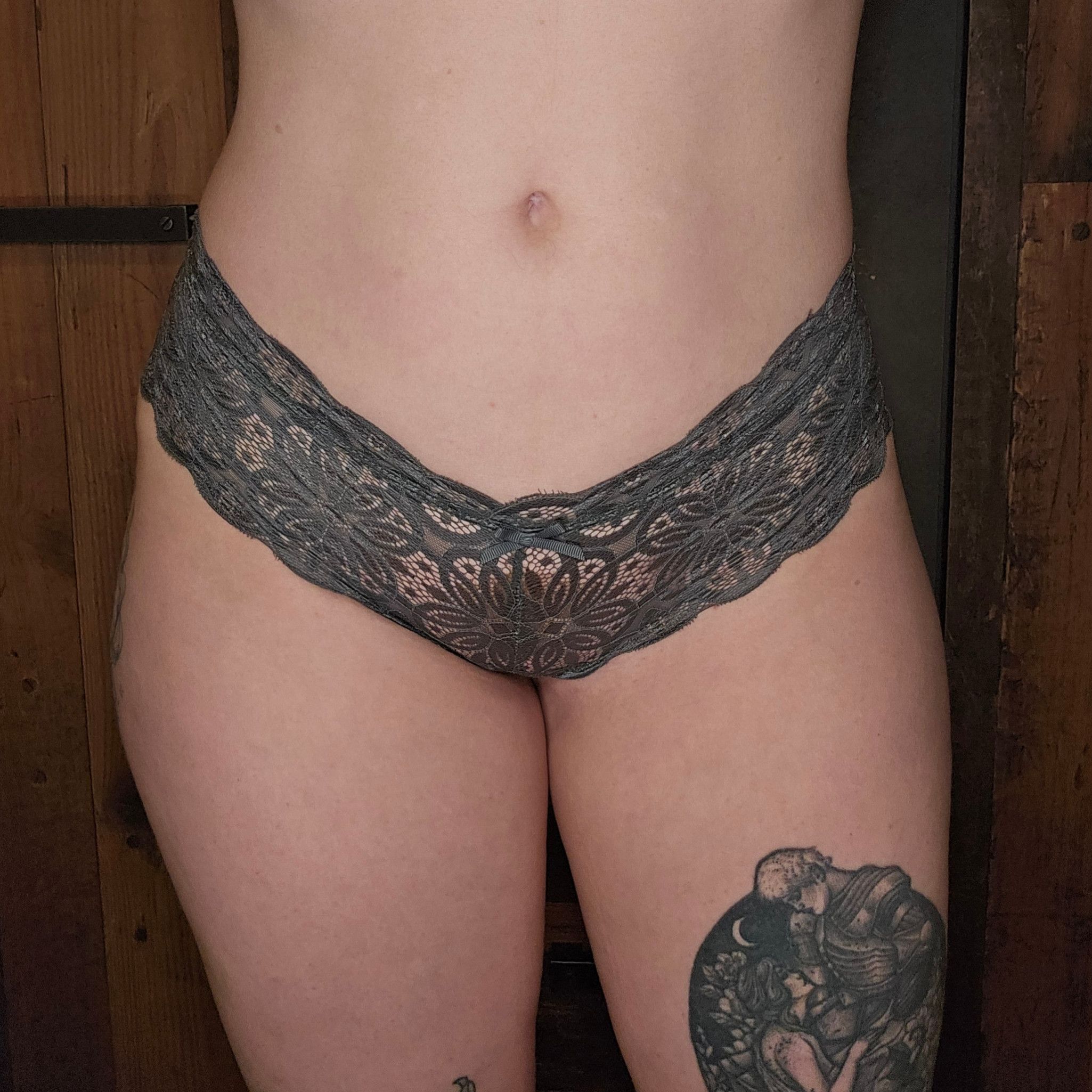 Grey Lace French Knickers