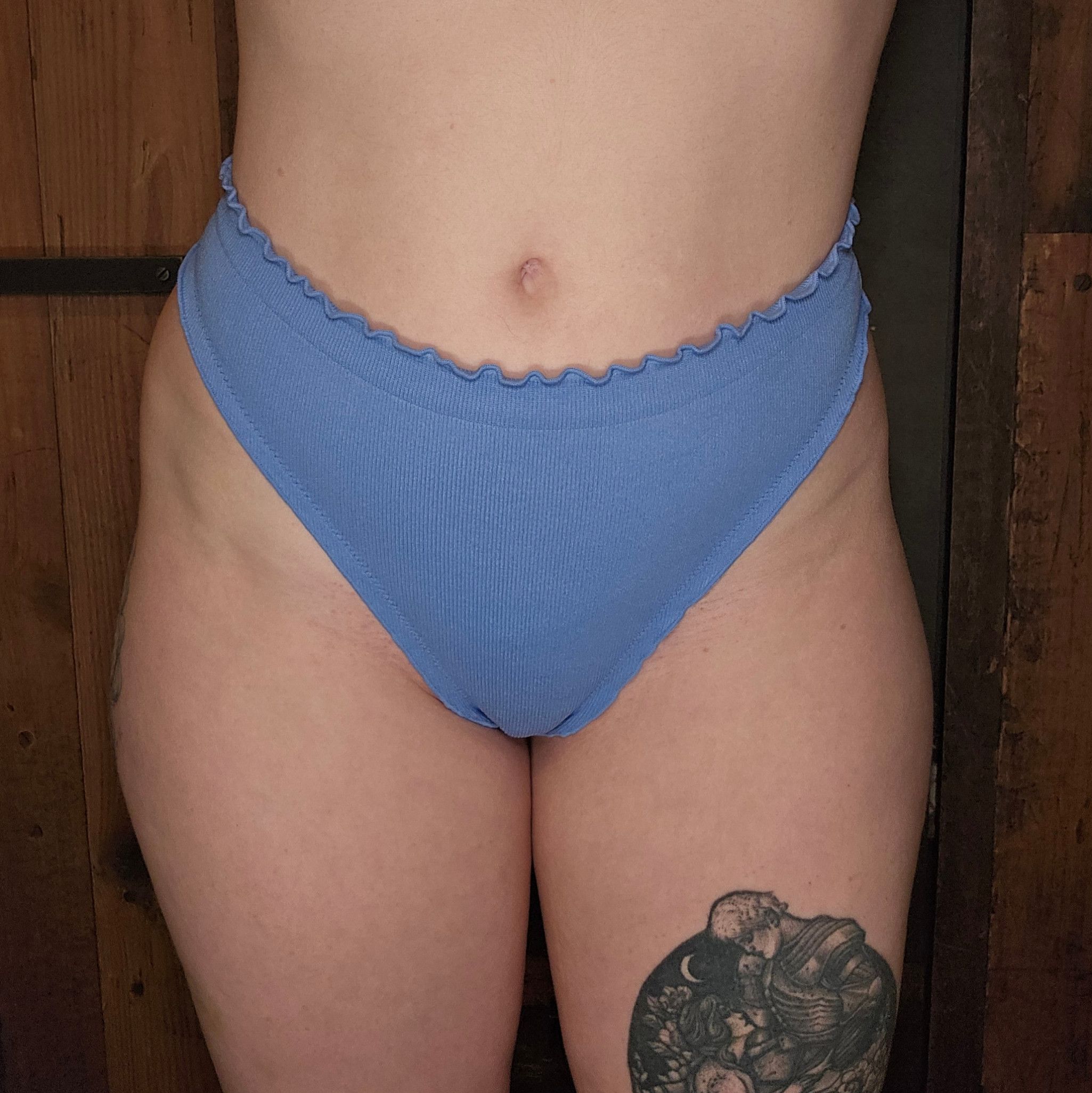 High Waist Bright Blue Thong