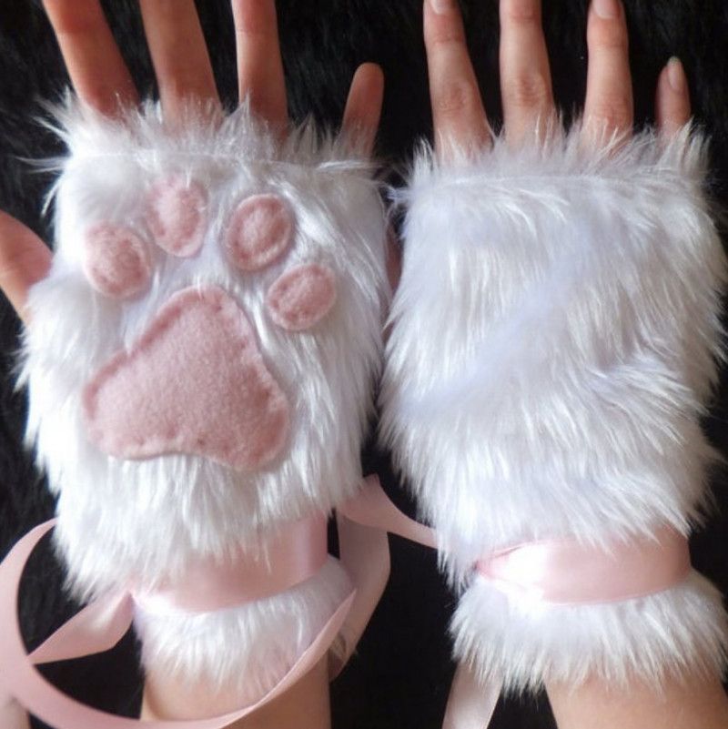 Furry Fingerless Gloves