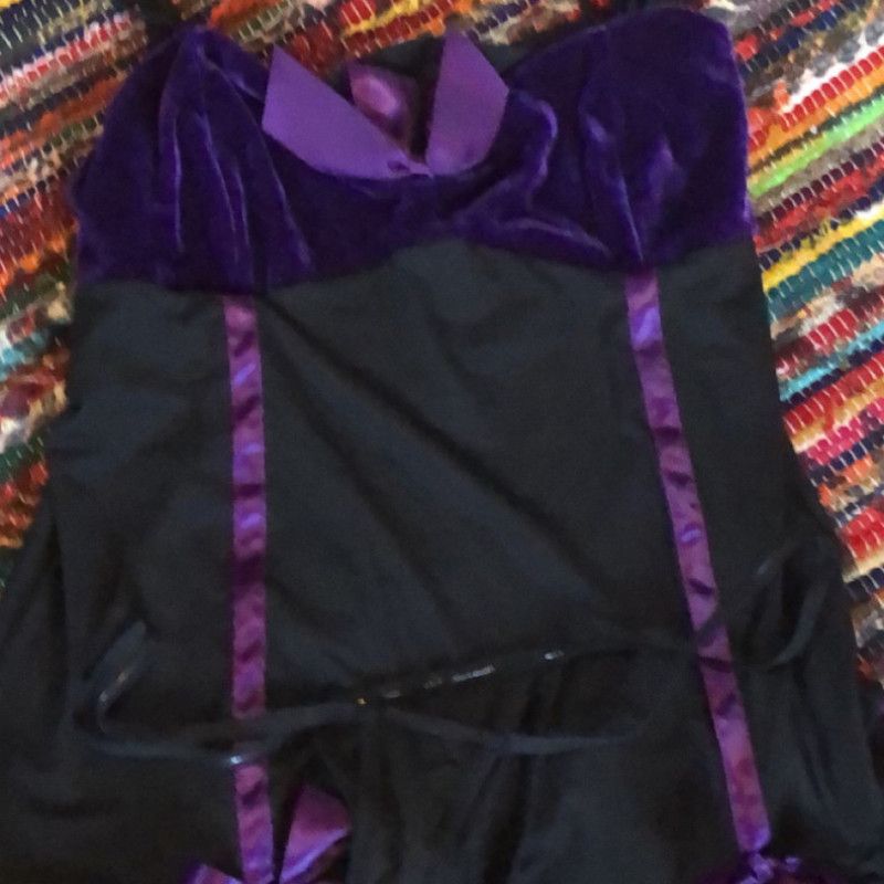 Used Purple bow baby doll chemise