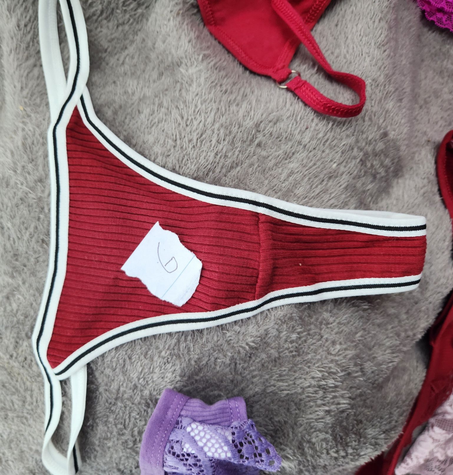 Sexy deep red sporty slutty panties worn to your liking