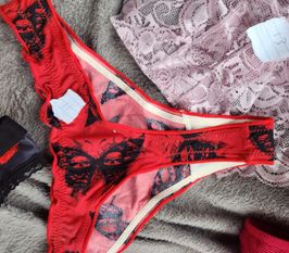 Red butterfly panties worn just how you like it