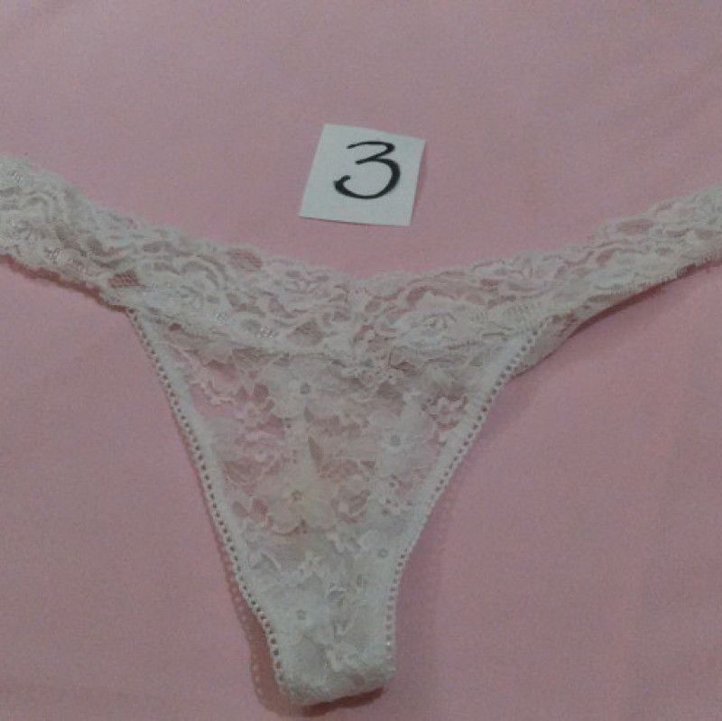 White Stretchy Lace Thong