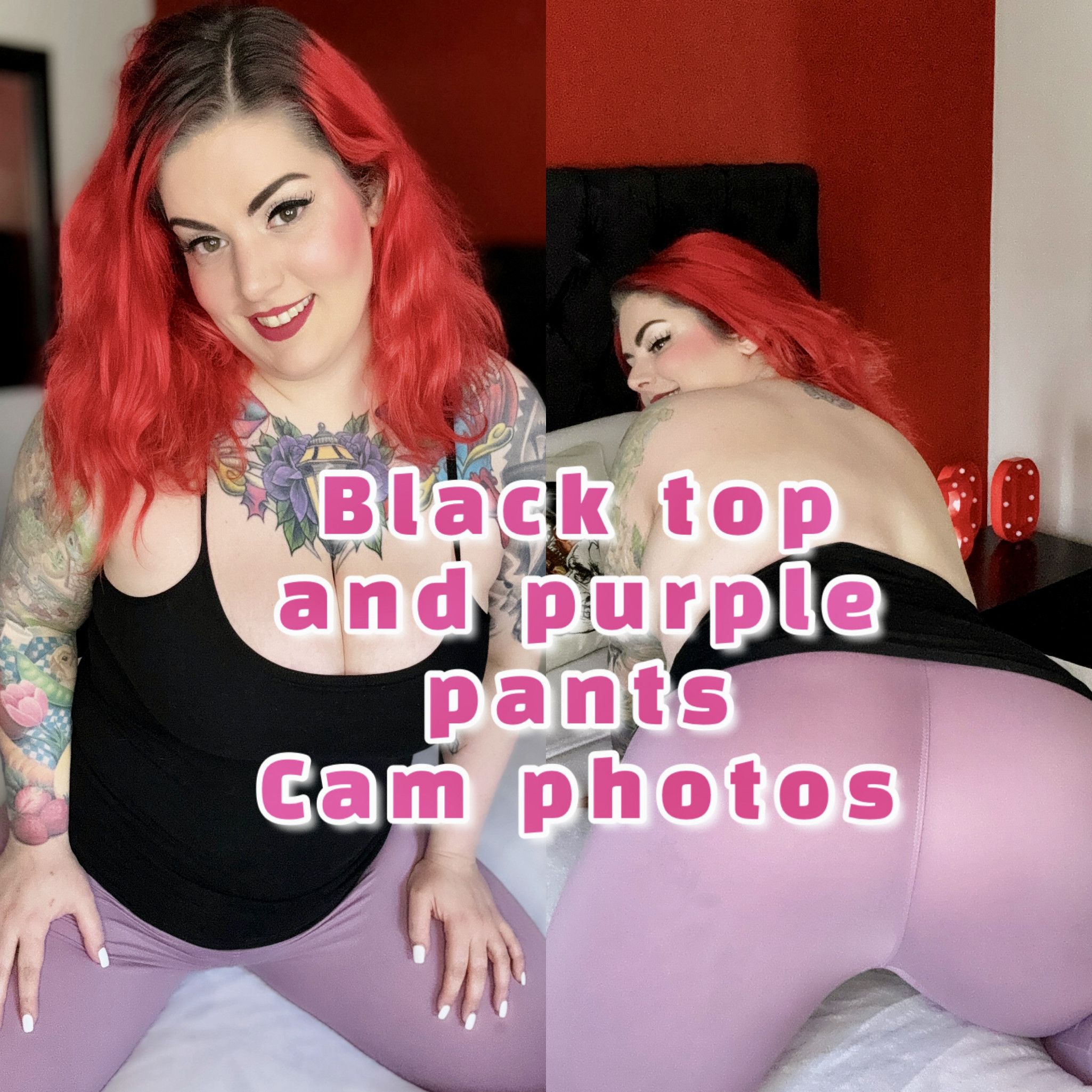 Black Top and Purple Pants Cam Photos