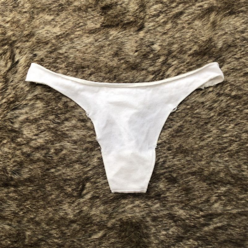 Cotton White Thong