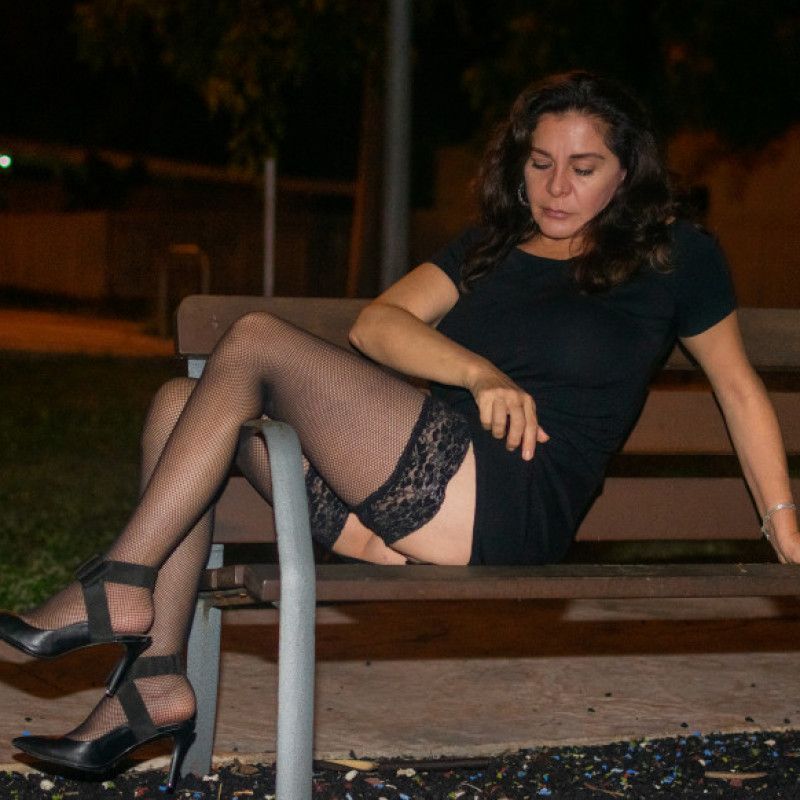 My black dress at the park wanna see my pussy in my bed