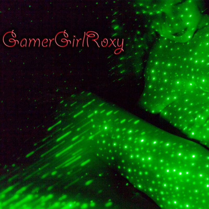 Roxy naked under laser light