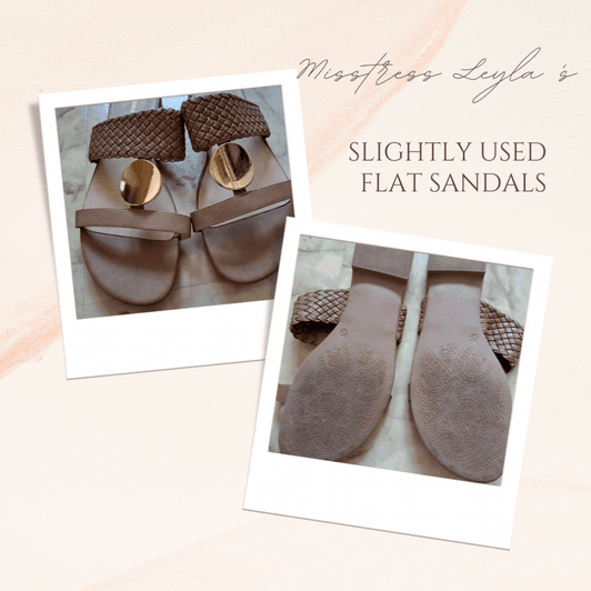 Brown used flat sandals