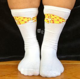 White Pizza Socks