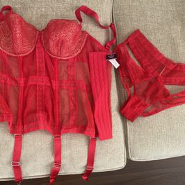 Red Victoria Secret Lingerie Set