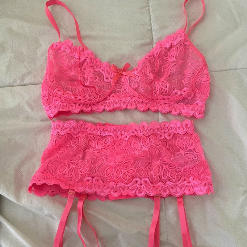 Hot Pink Lingerie Set Worn in 3 Vids!