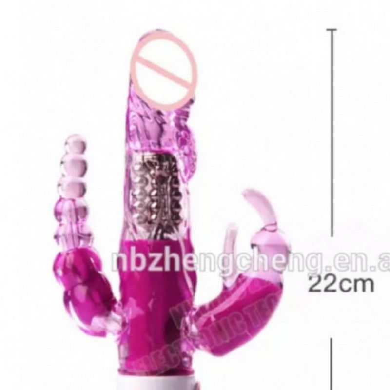 Purple triple threat dildo