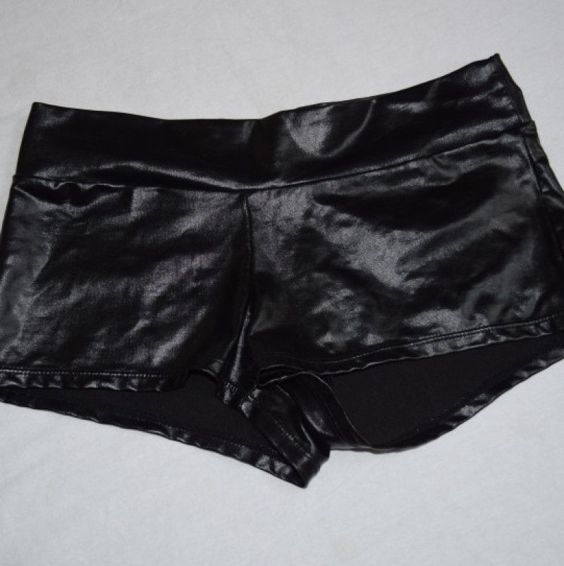 Black Shiny Hot Pants