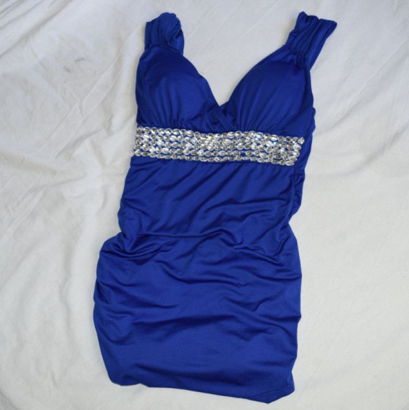 Blue Dress with Jemstones