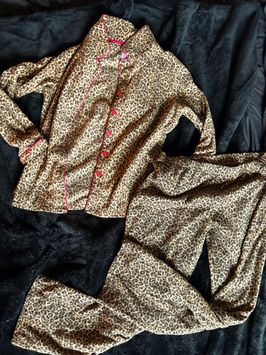 Cigarette Smoke Stained Leopard Pajama Set