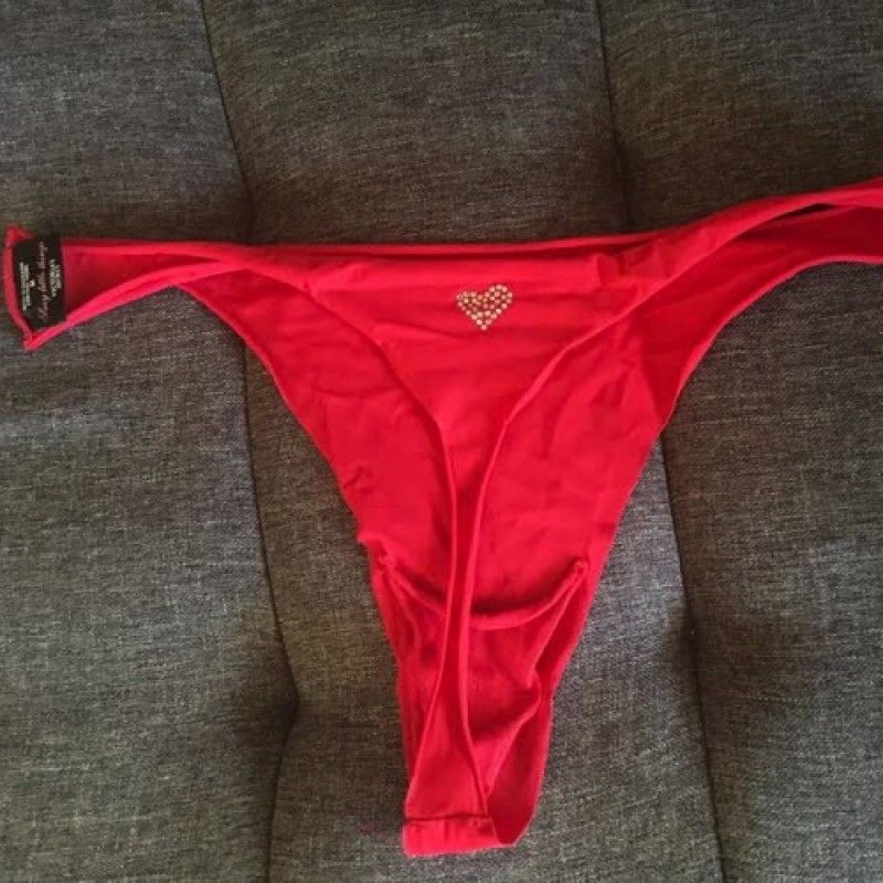 Victorias Secret Heart Rhinestone Thongs