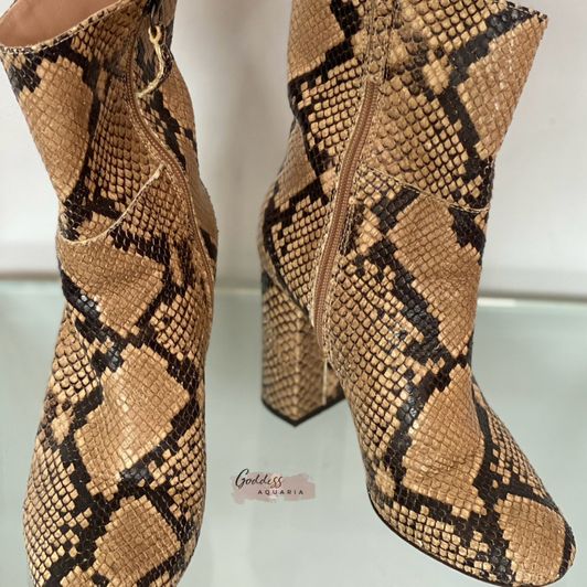 Snakeskin booties