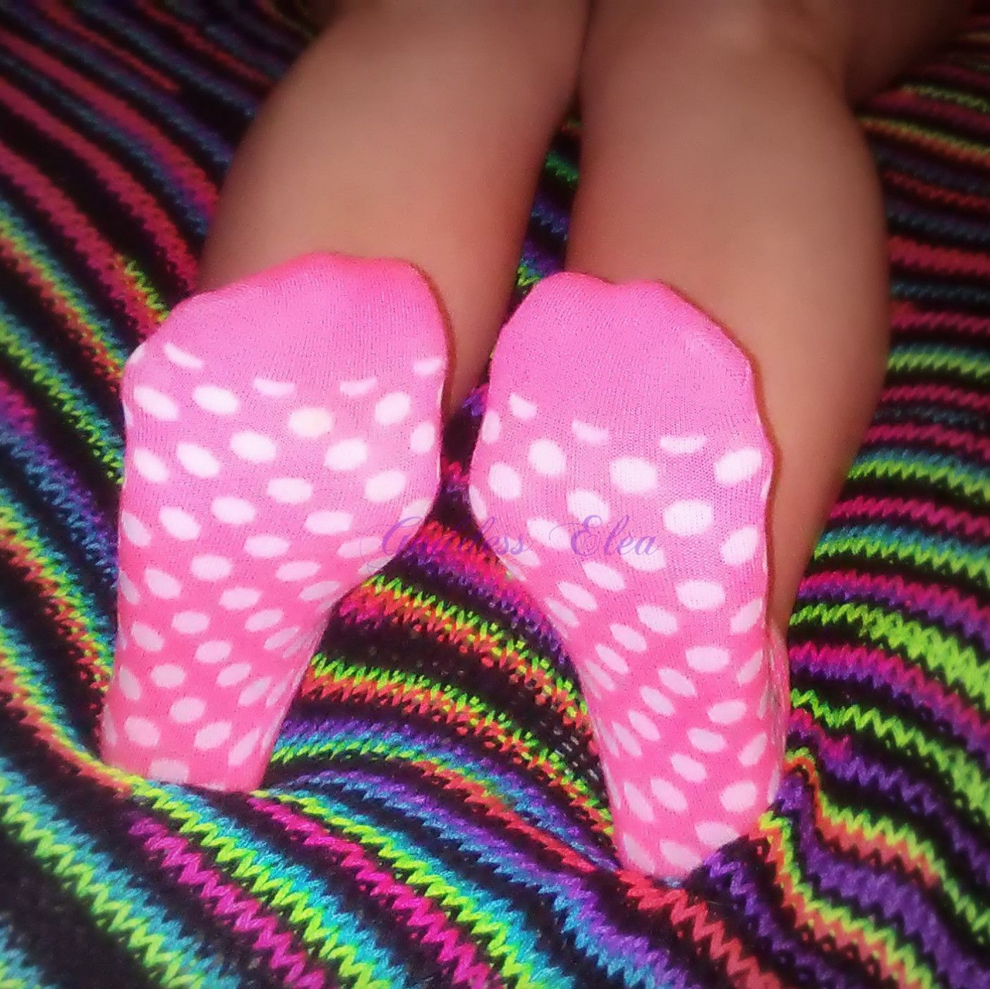 my pink polkadot socks photo set