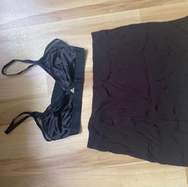 Coordinated bra and skirt combination  Black