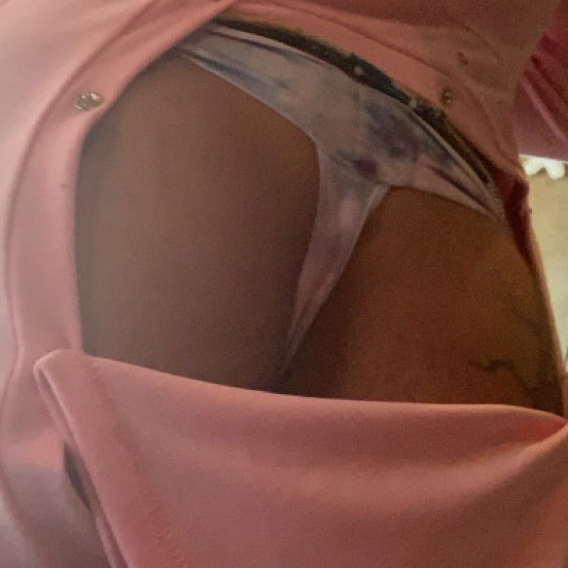 Pink butt flap onesie