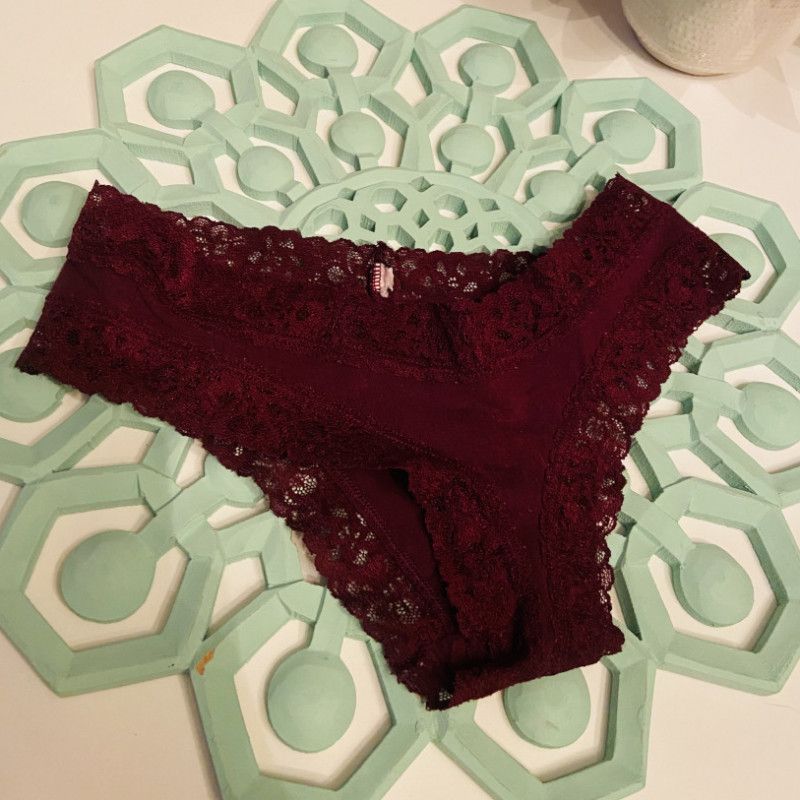 Lacy cheeky maroon VS panty