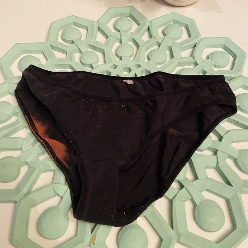 OLD WORN bleach stained black VS panty