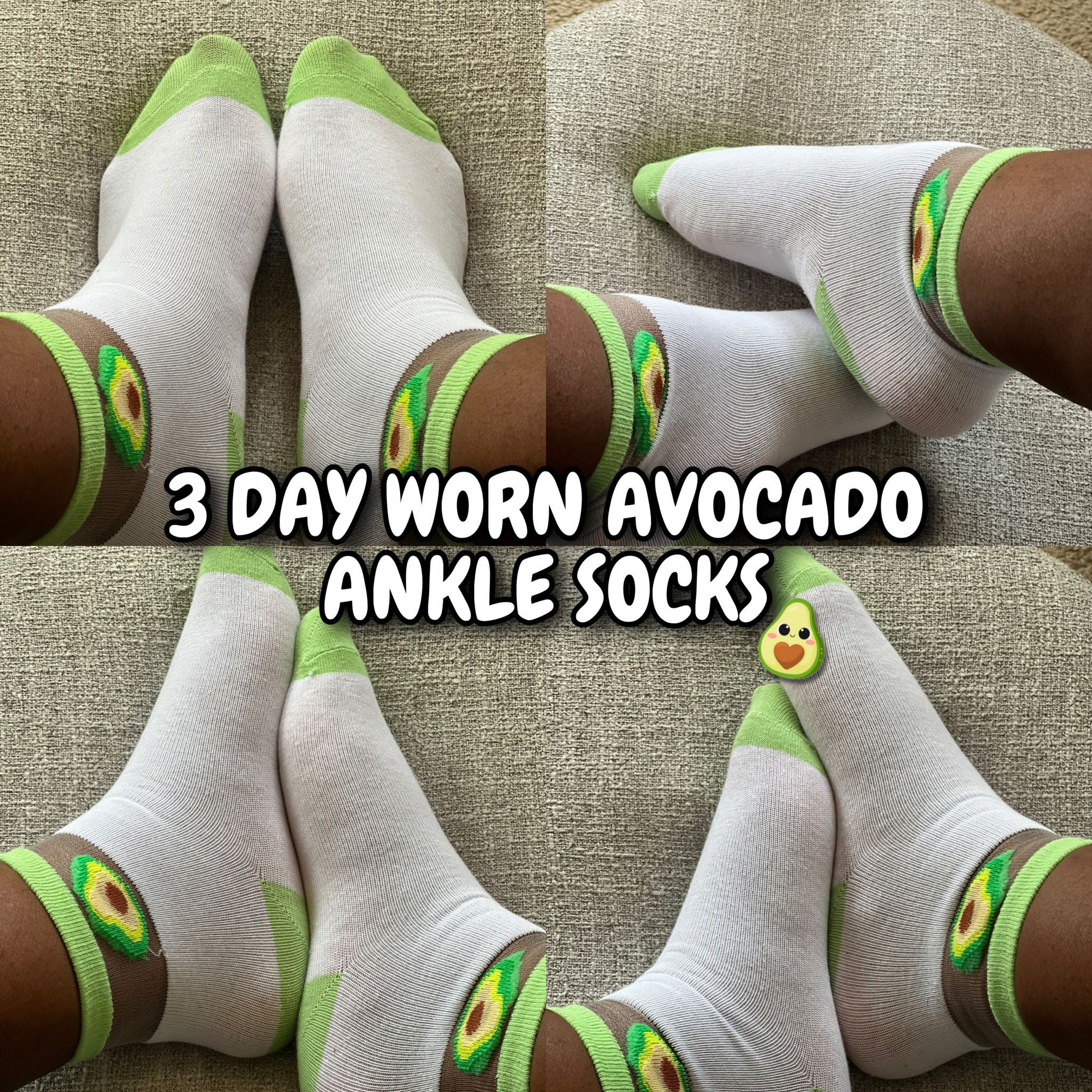 3 Day Worn Avocado Ankle Socks