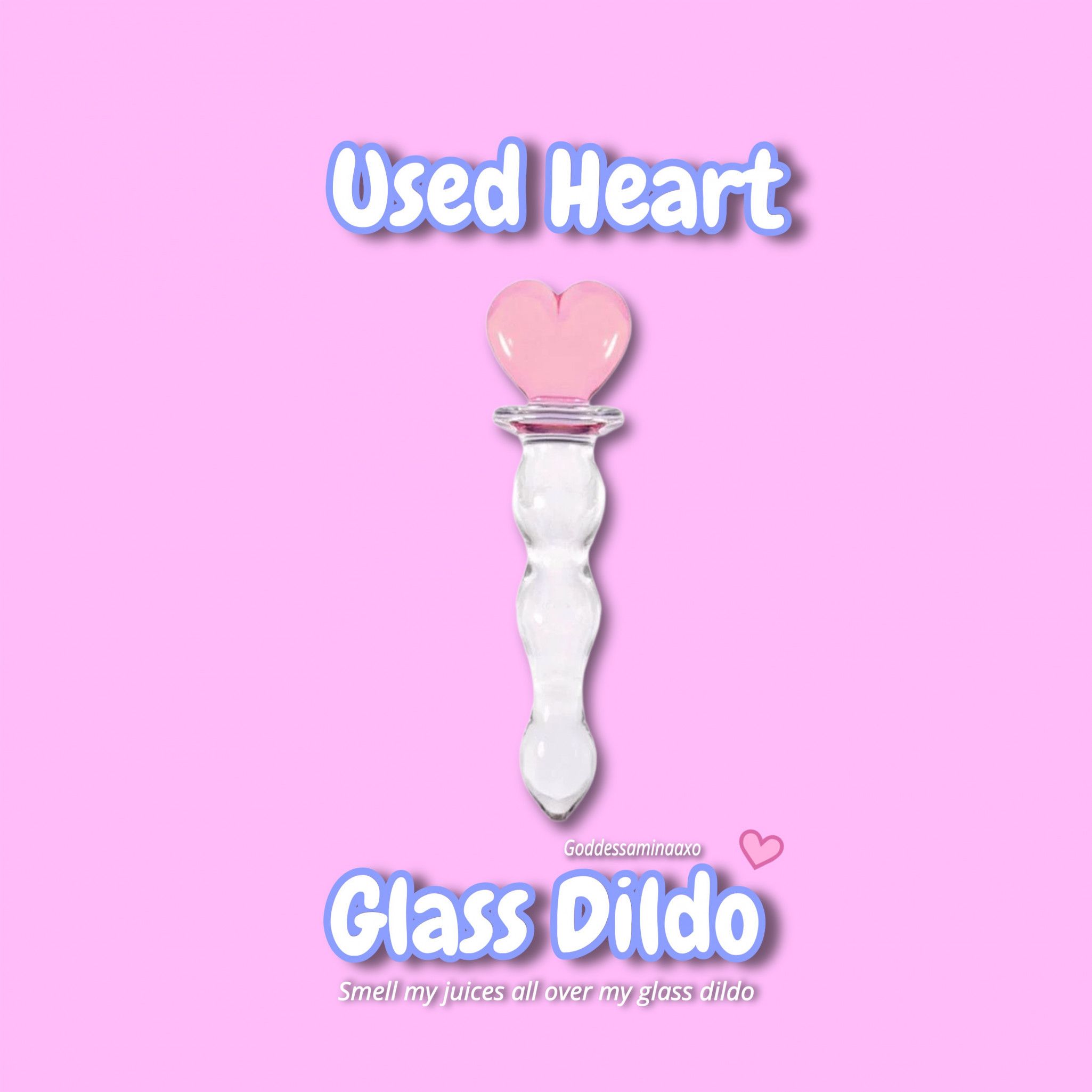 Used Heart Glass Dildo