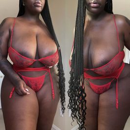 Worn Red 3 Piece Lingerie Set