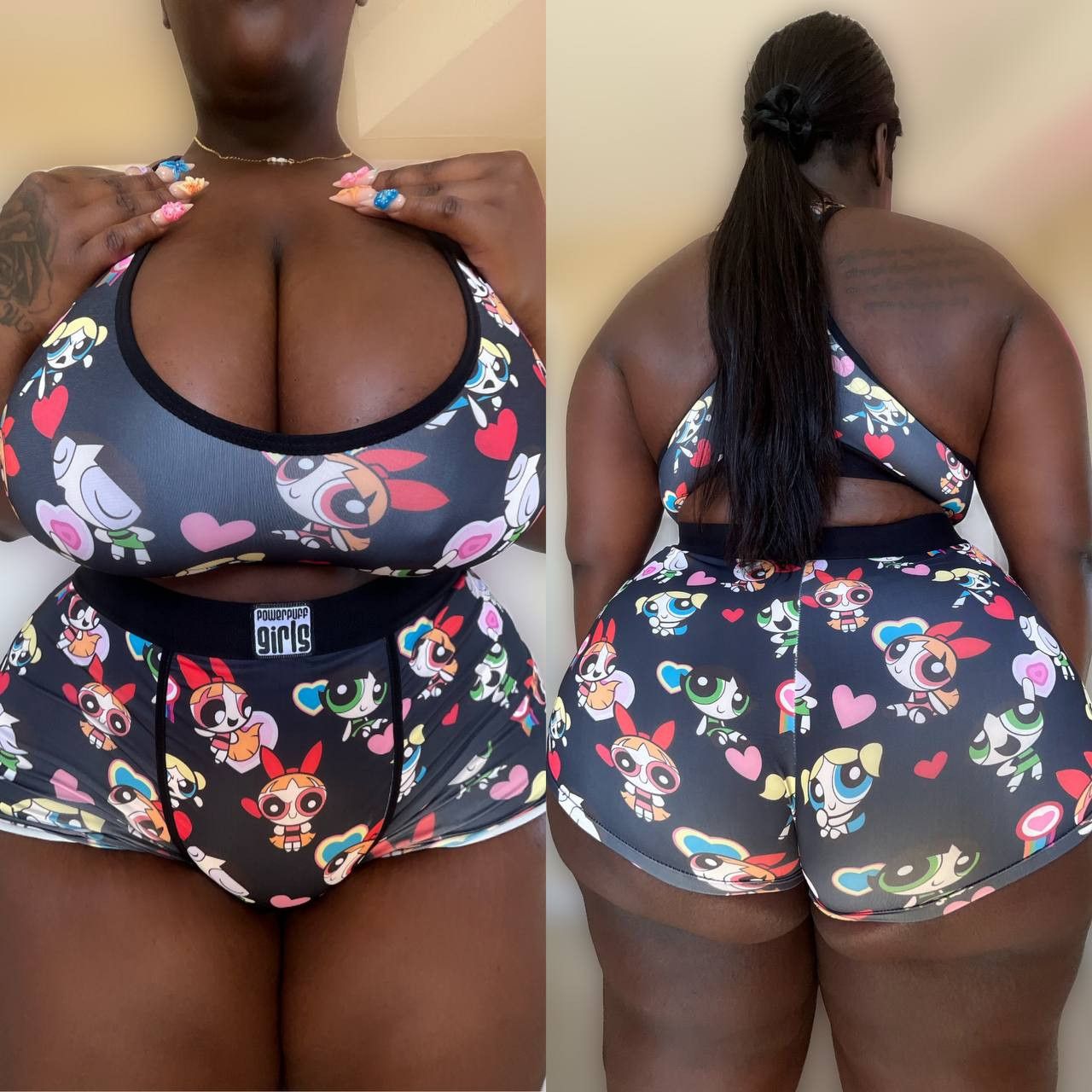 Worn 2 Piece Powerpuff Set