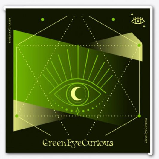 GreenEyeCurious3 Sticker