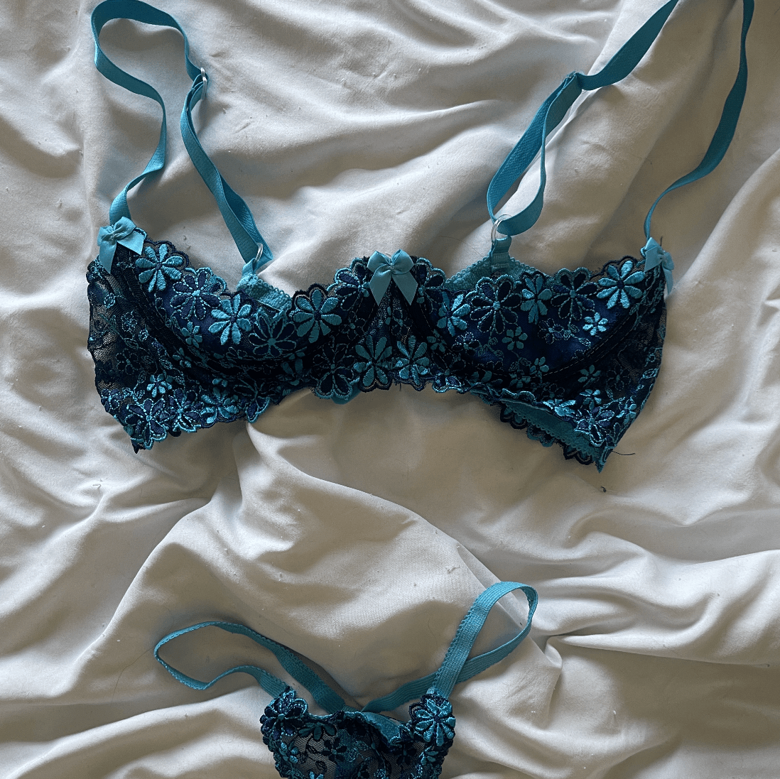 Blue Lace Lingerie Set