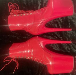 Red Stripper Boots