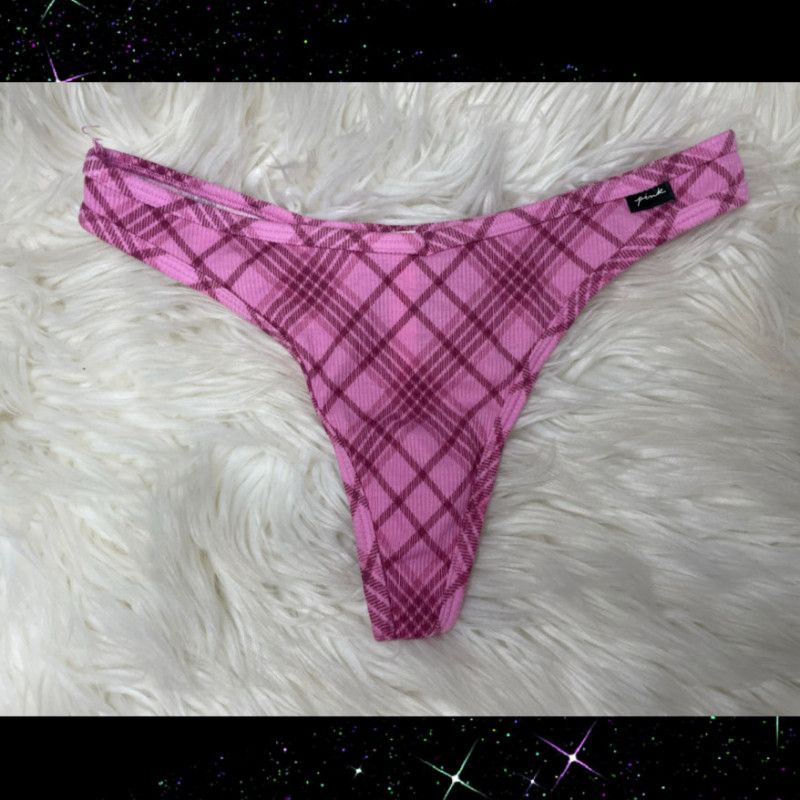 VS Pink Plaid Thong Panties!