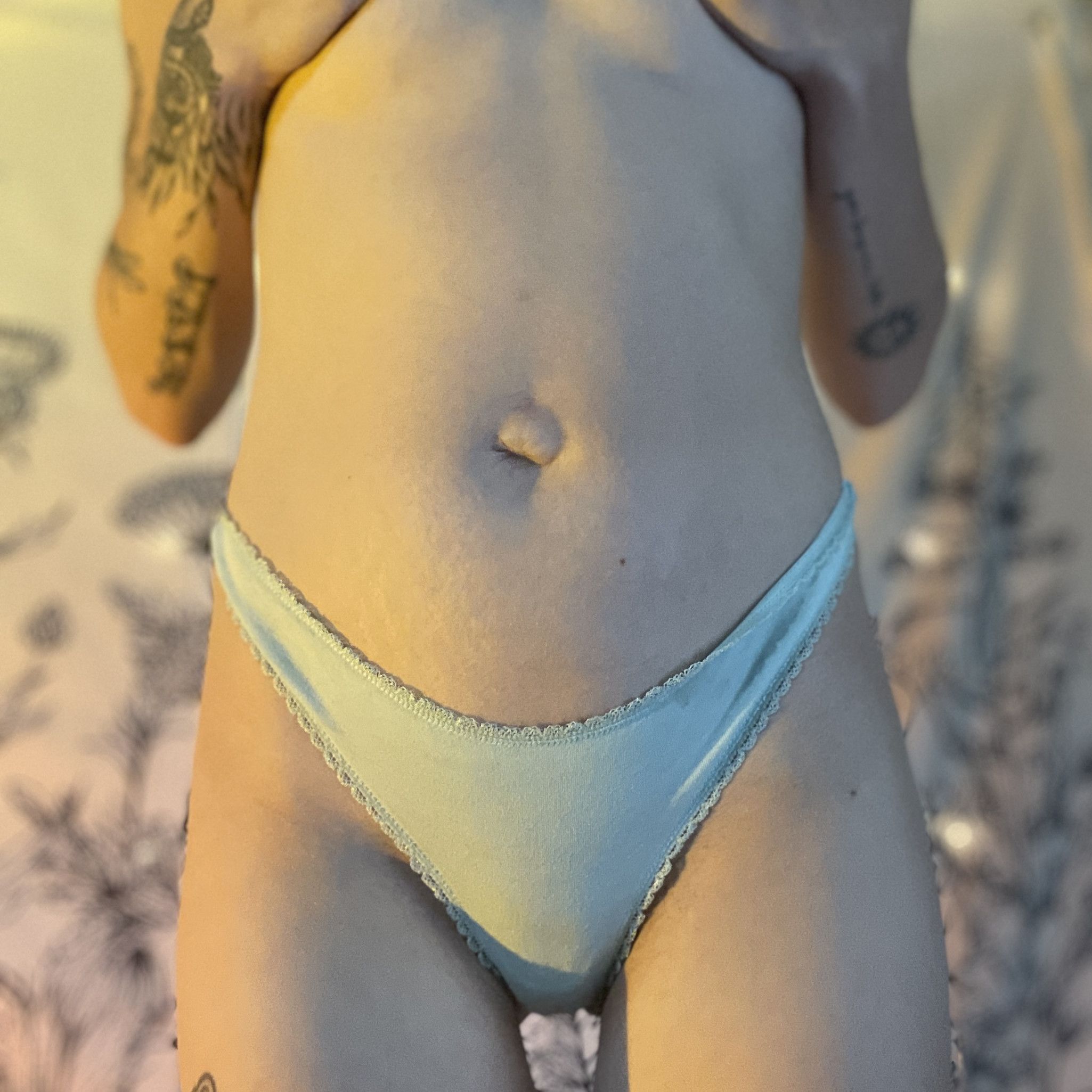 Solid Light Blue Thong