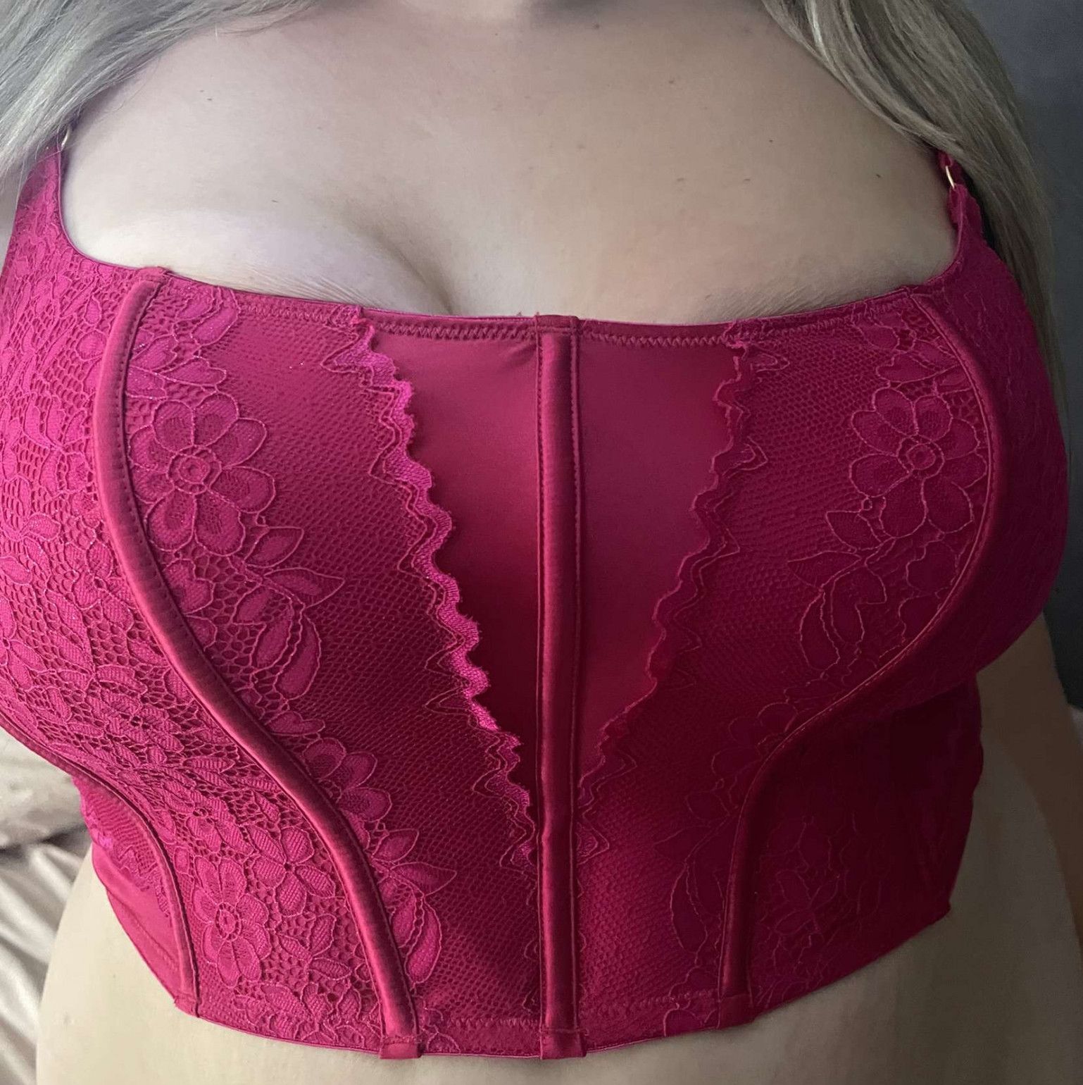 Pink corset bra