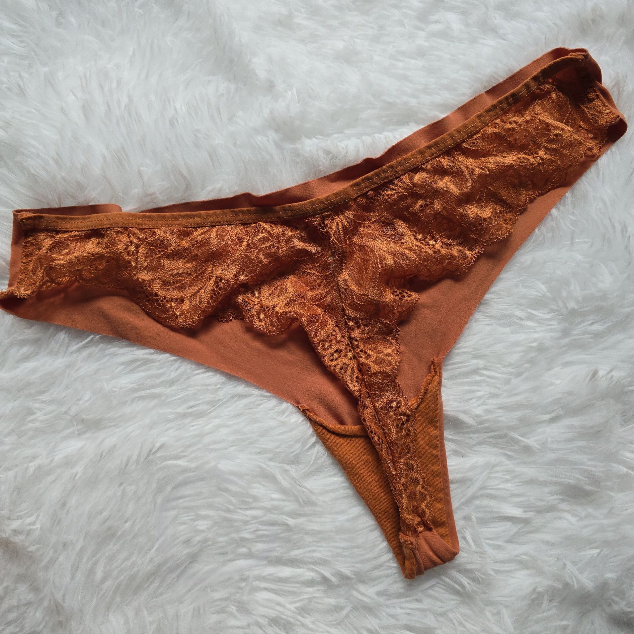 Tangerine Lace Back Thong