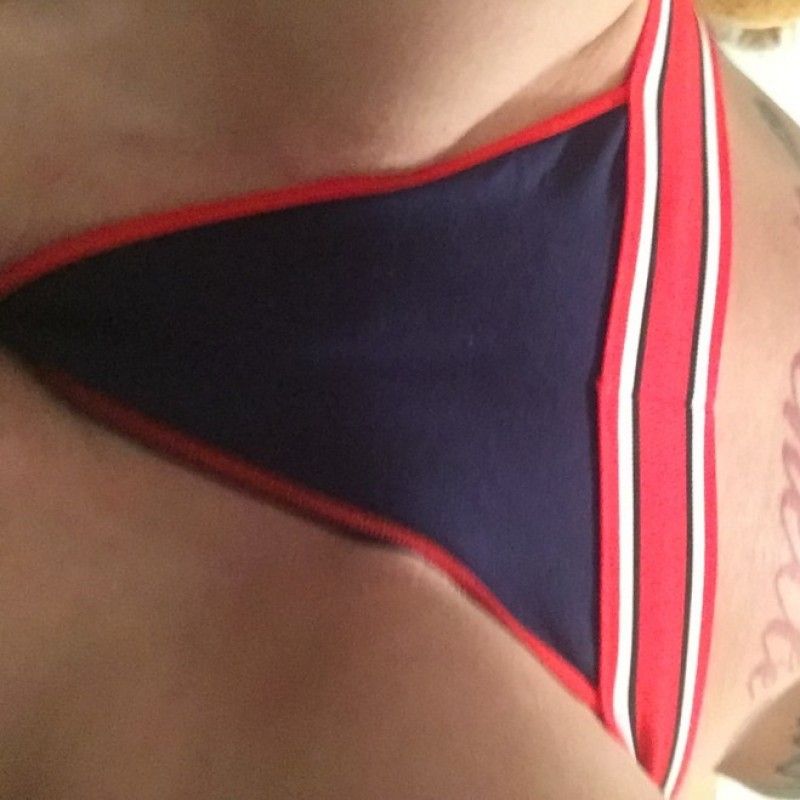 Red white and blue thong