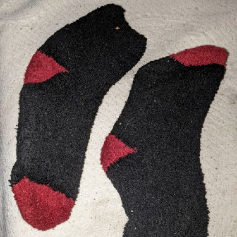 Black and red very soft socks