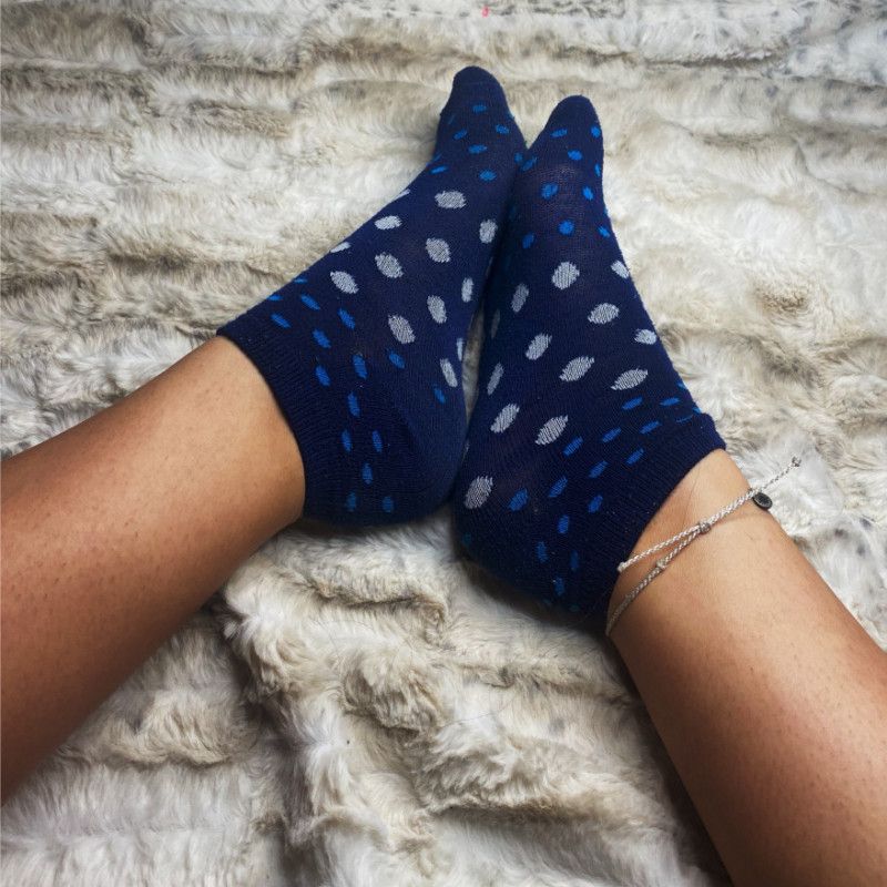 Blue Polka Dot Ankle Socks