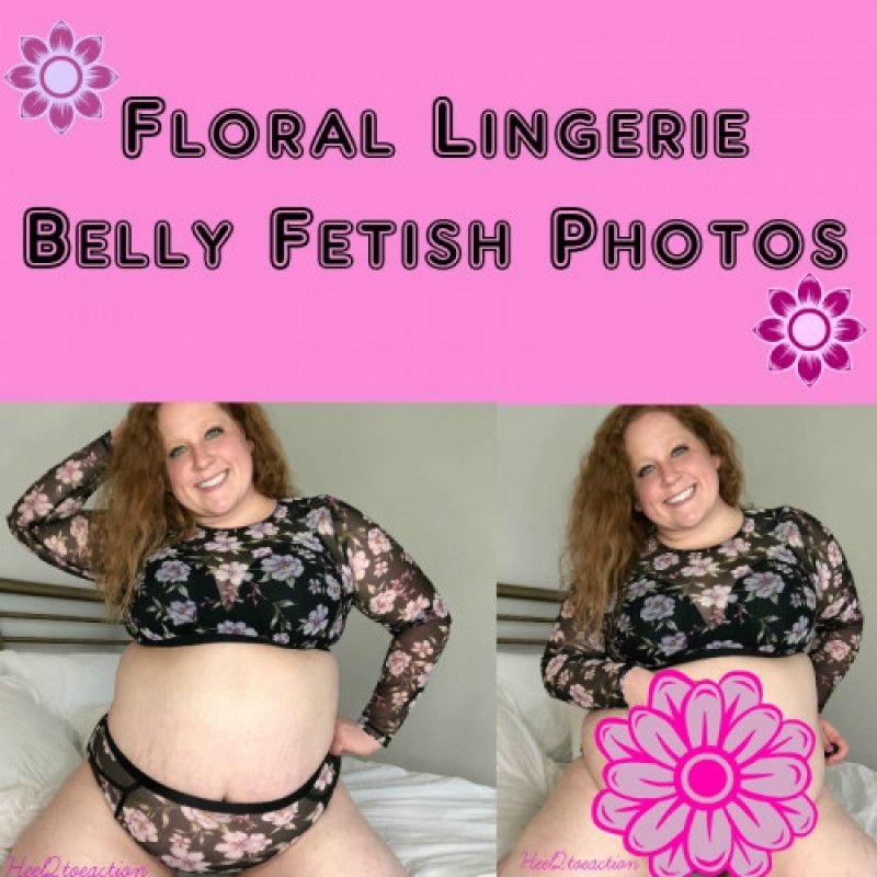 Floral Lingerie Belly Fetish Photos