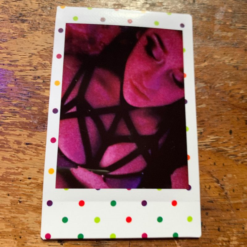 Strappy Black Lingerie Pink Polaroid