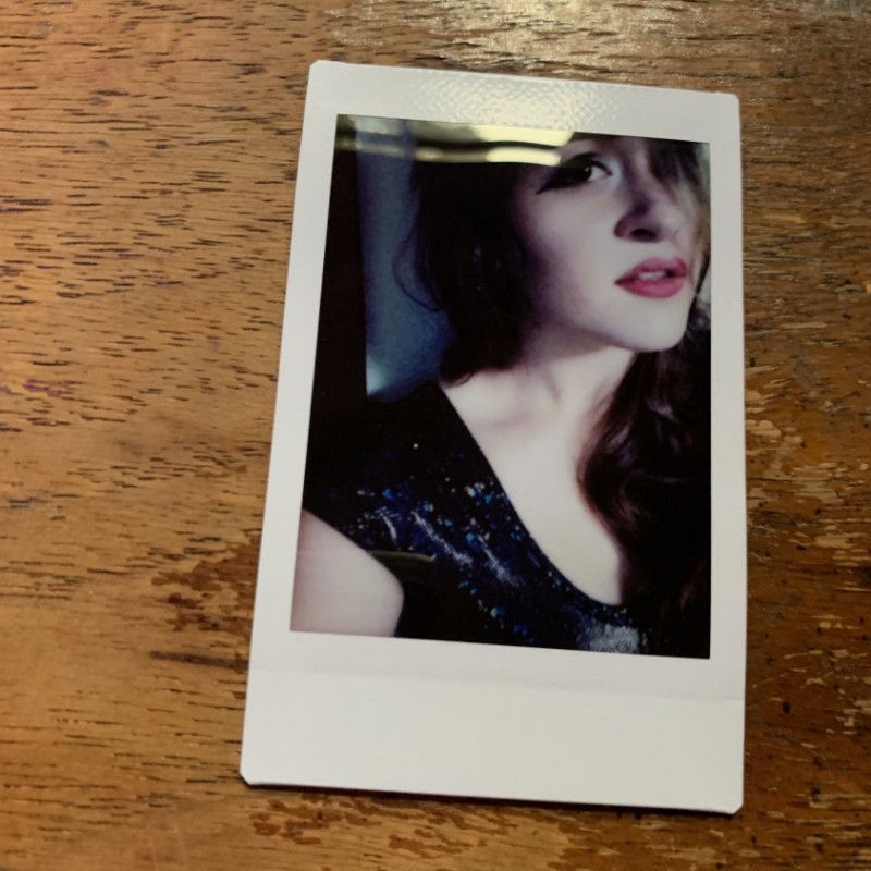 Pale Brunette Selfie Polaroid